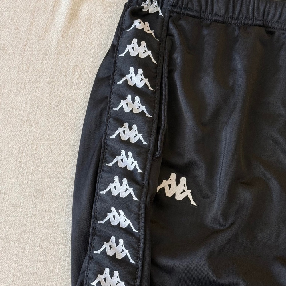 Kappa Banda Track Pants Mens XL Black Logo Tape Joggers Streetwear Sportswear - Picture 3 of 10